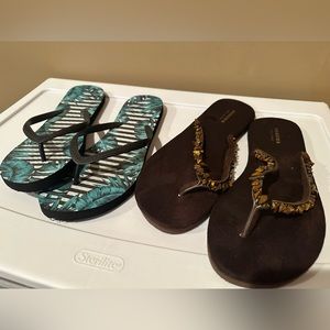 Two pairs of flip flops